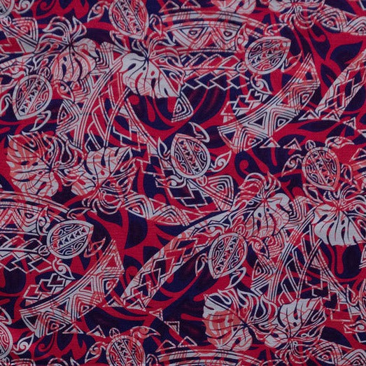 Turtle Monstera Leaf Palm Tree Cotton Light Barkcloth Fabric | Islands Fabric