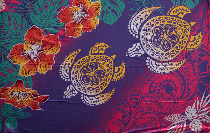 Tropical Flowers Turtle Assortment Sarong