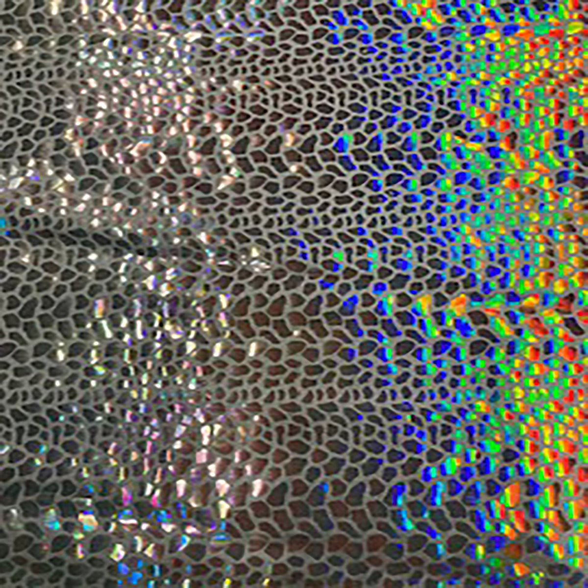 Stretch Nylon Spandex Fabric with Cobra Hologram Glued Sequin | Spandex Palace