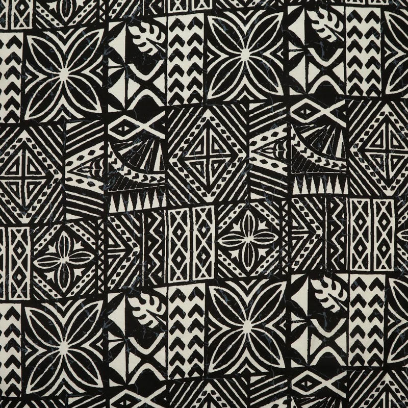 Traditional Polynesian Tapa design Fabric | Light Barkcloth
