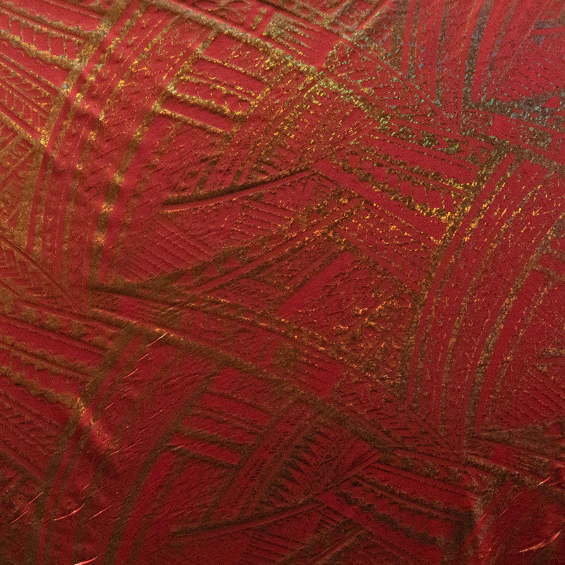 Traditional Polynesian Tattoo Design Foil Fabric | Islands Fabric