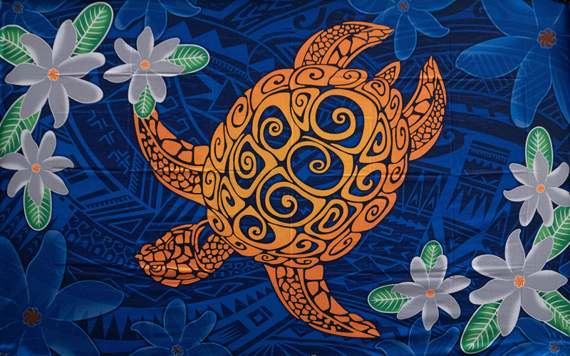 Tropical Flowers Turtle Assortment Sarong