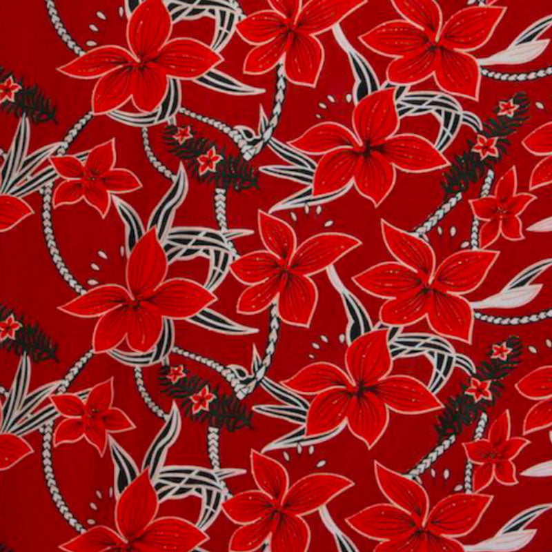 Large All Over Plumeria Fabric | Glitter Polyester