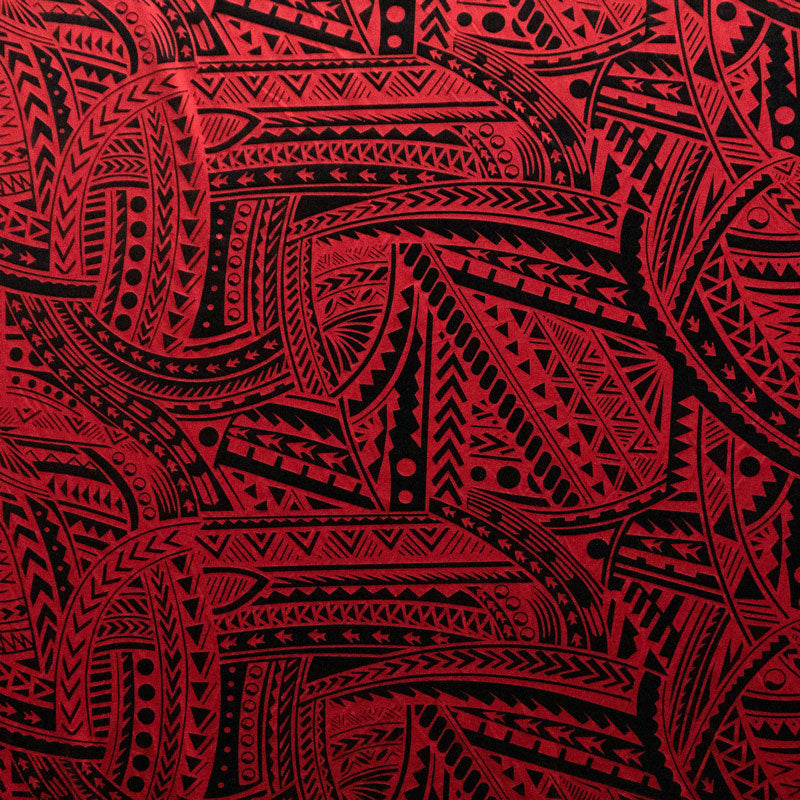 Traditional Polynesian Tattoo Design Fabric | Polyester Foil