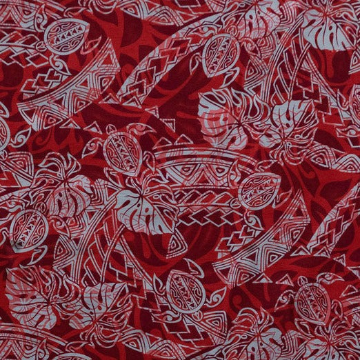 Turtle Monstera Leaf Palm Tree Cotton Light Barkcloth Fabric | Islands Fabric