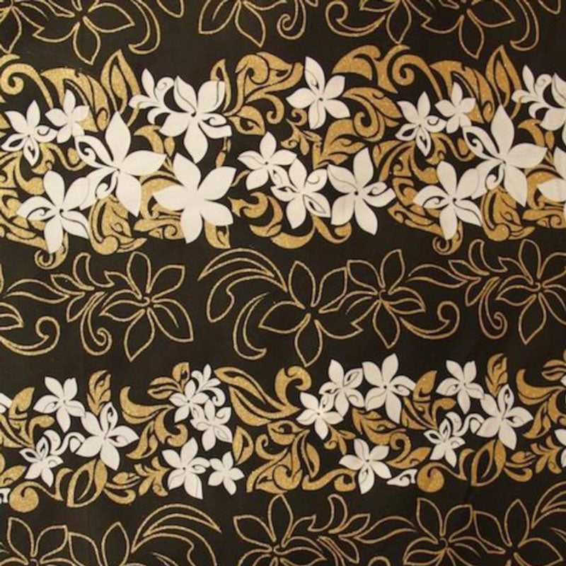 Tiare Garden Glitter Polyester Fabric | Islands Fabric