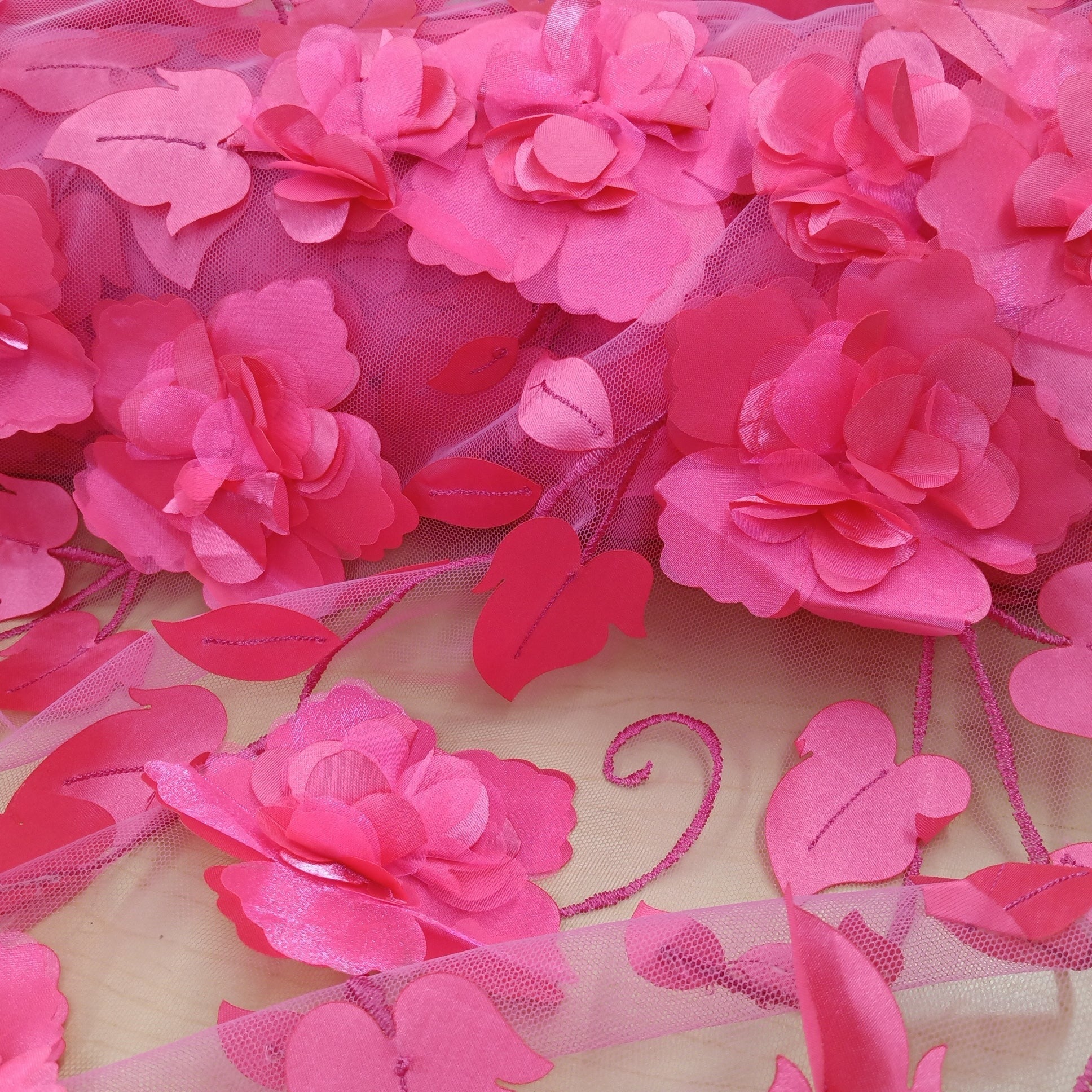 3D Floral Lace Fabric – Wedding, Dance & Quinceañera Dresses | Lace USA - GD-010