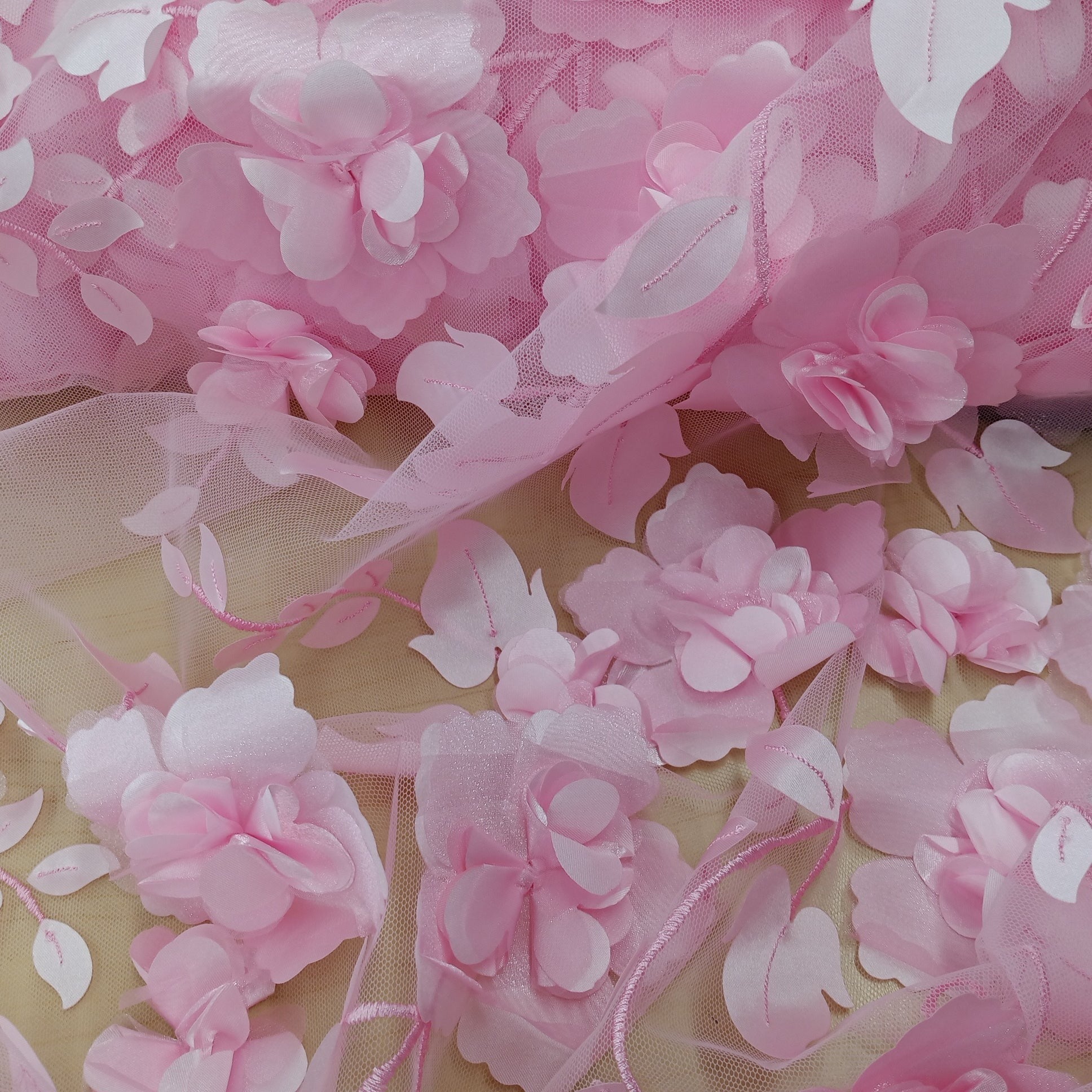 3D Floral Lace Fabric – Wedding, Dance & Quinceañera Dresses | Lace USA - GD-010