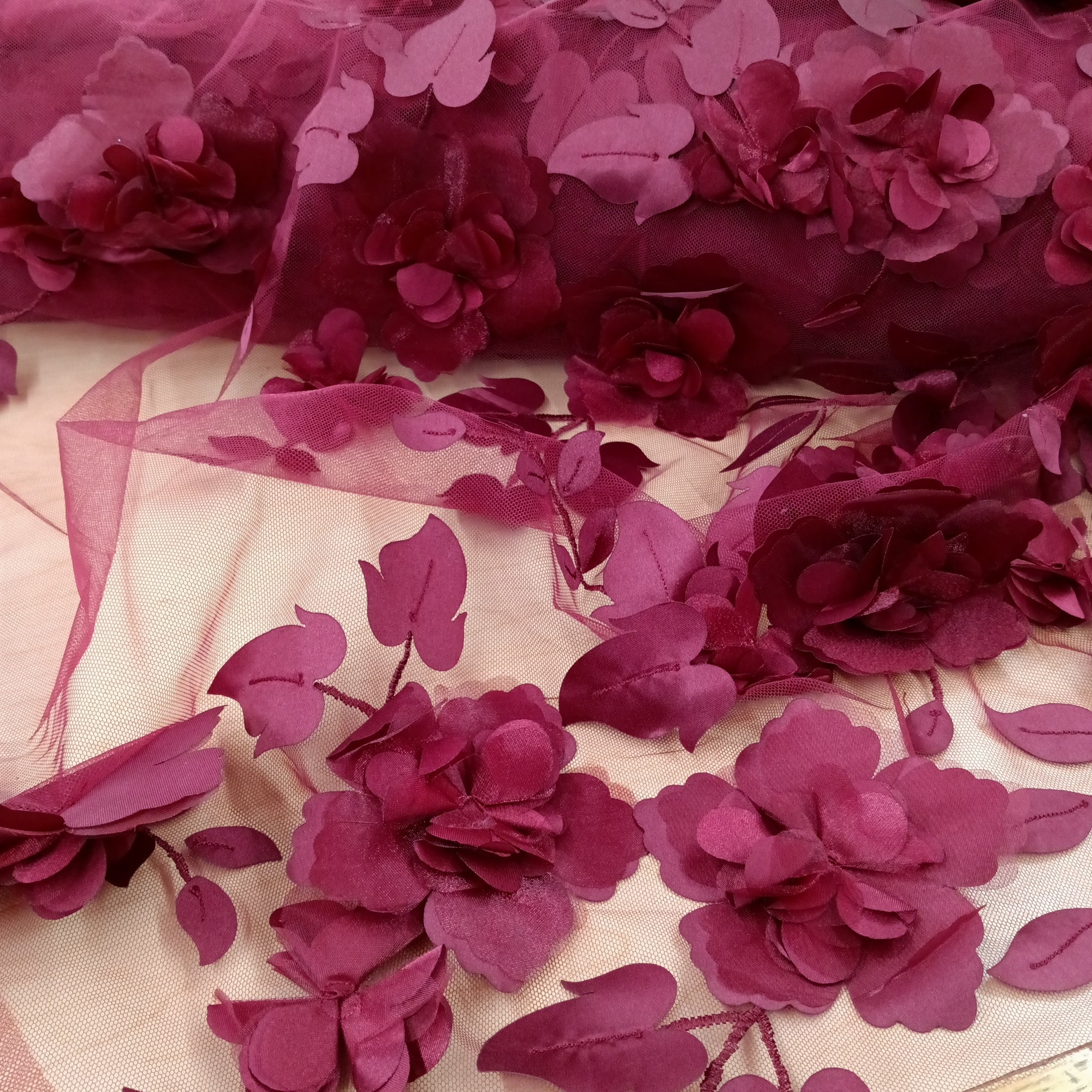 3D Floral Lace Fabric – Wedding, Dance & Quinceañera Dresses | Lace USA - GD-010