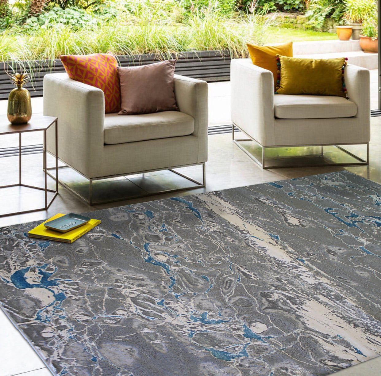 Silver Shimmery Changing Gray Blue Ultra Soft Cozy Area Rug/Carpet