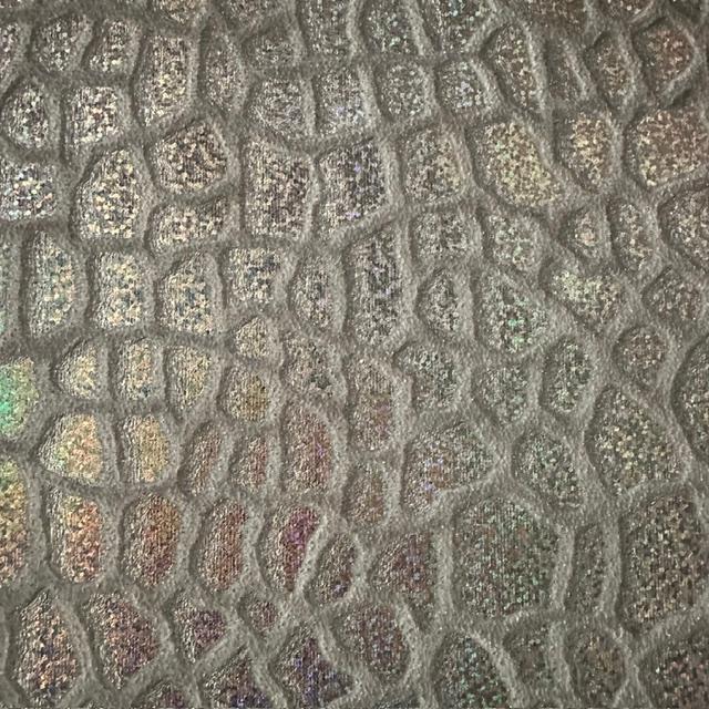 Giraffe Embossed Hologram Velvet Poly Stretch Fabric | Spandex palace