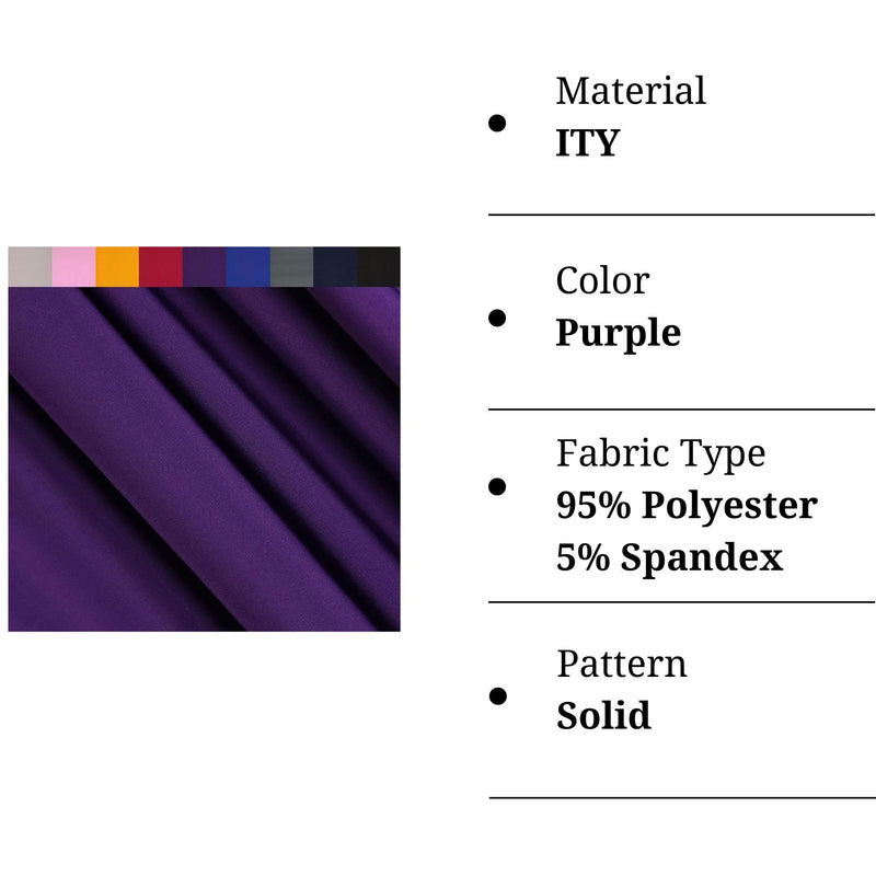 ITY Polyester Spandex Fabric | 60" Wide | Purple