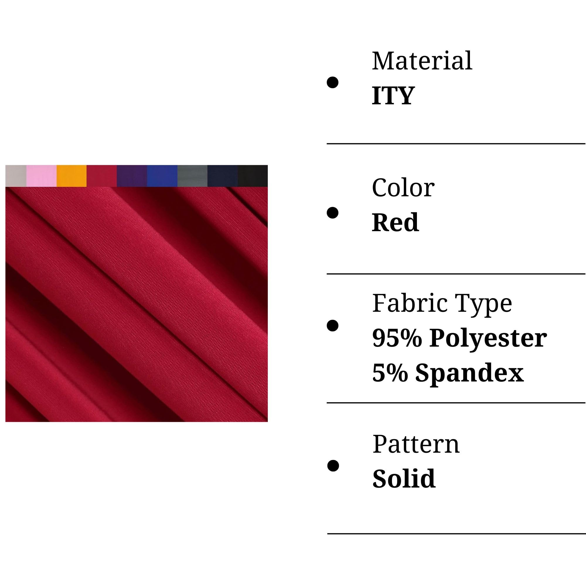 ITY Polyester Spandex Knit Fabric | Red