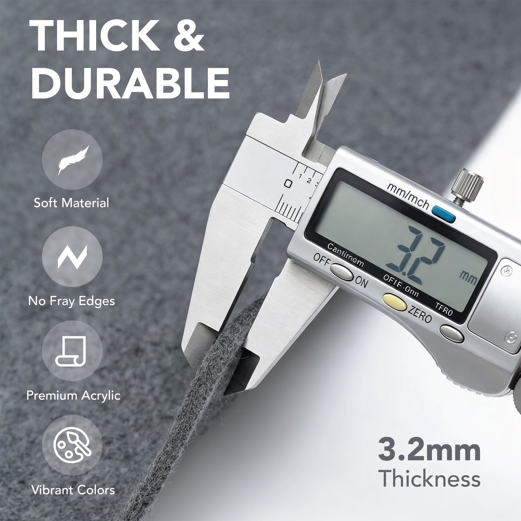 3.2mm Thick Soft Acrylic Felt Fabric – 60" Wide | FabricLA