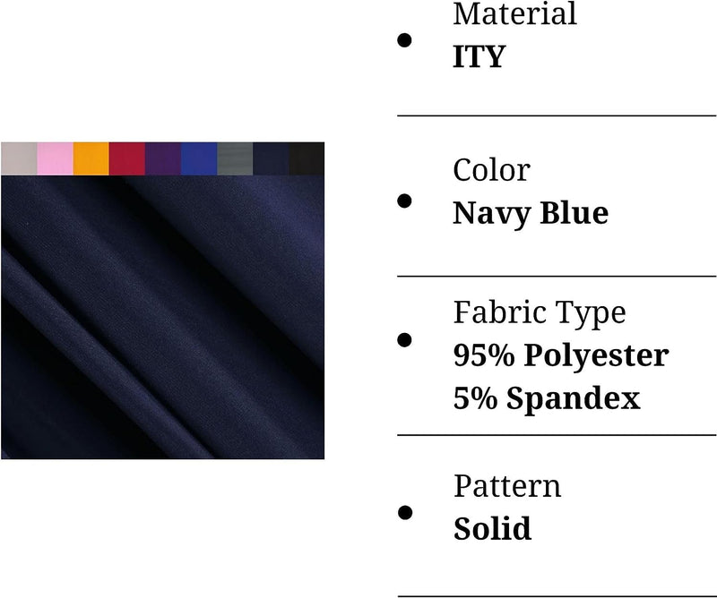 ITY Polyester Spandex Fabric | 60" Wide | Navy