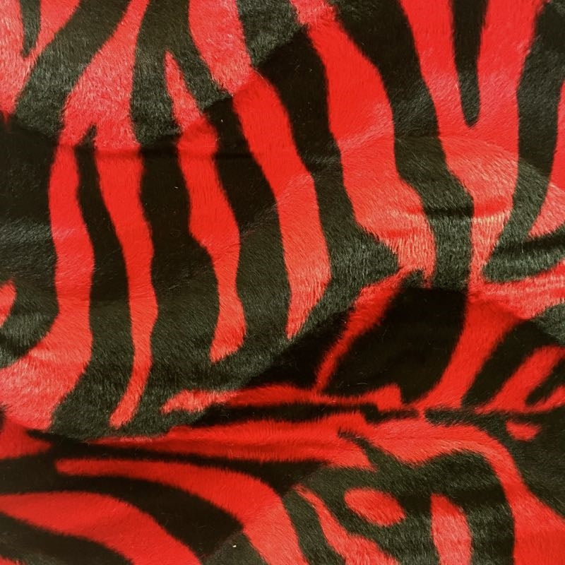 Big Zebra Print Velboa Faux Fur Fabric