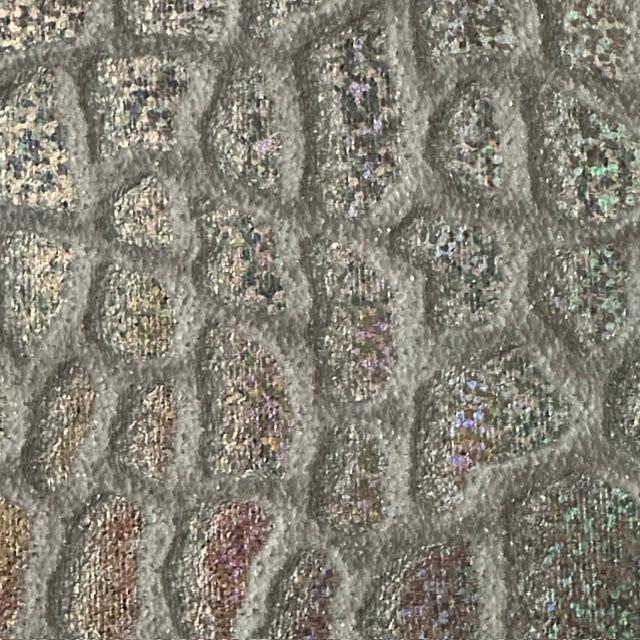 Giraffe Embossed Hologram Velvet Poly Stretch Fabric | Spandex palace