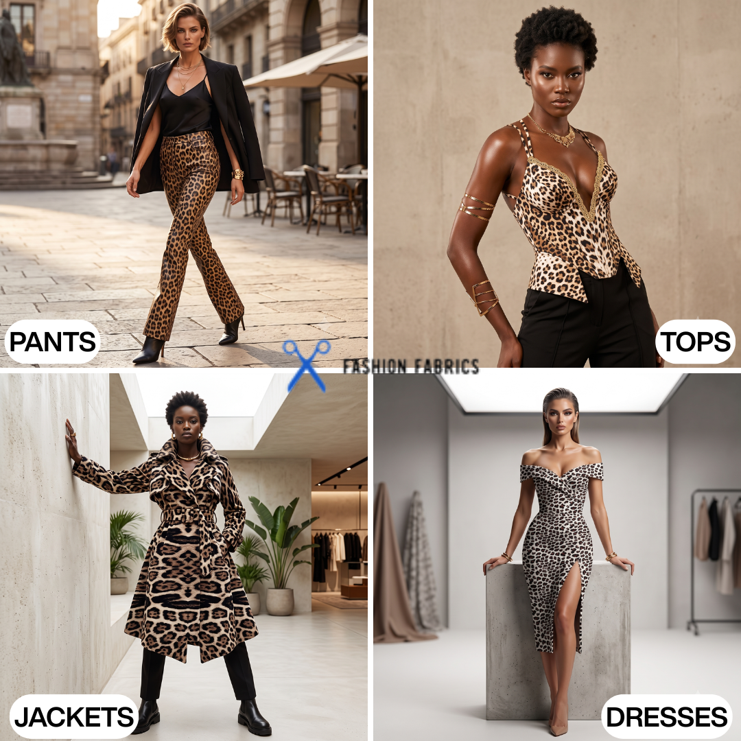 Animal Print PU Stretch Faux Leather Apparel Vinyl Fabric