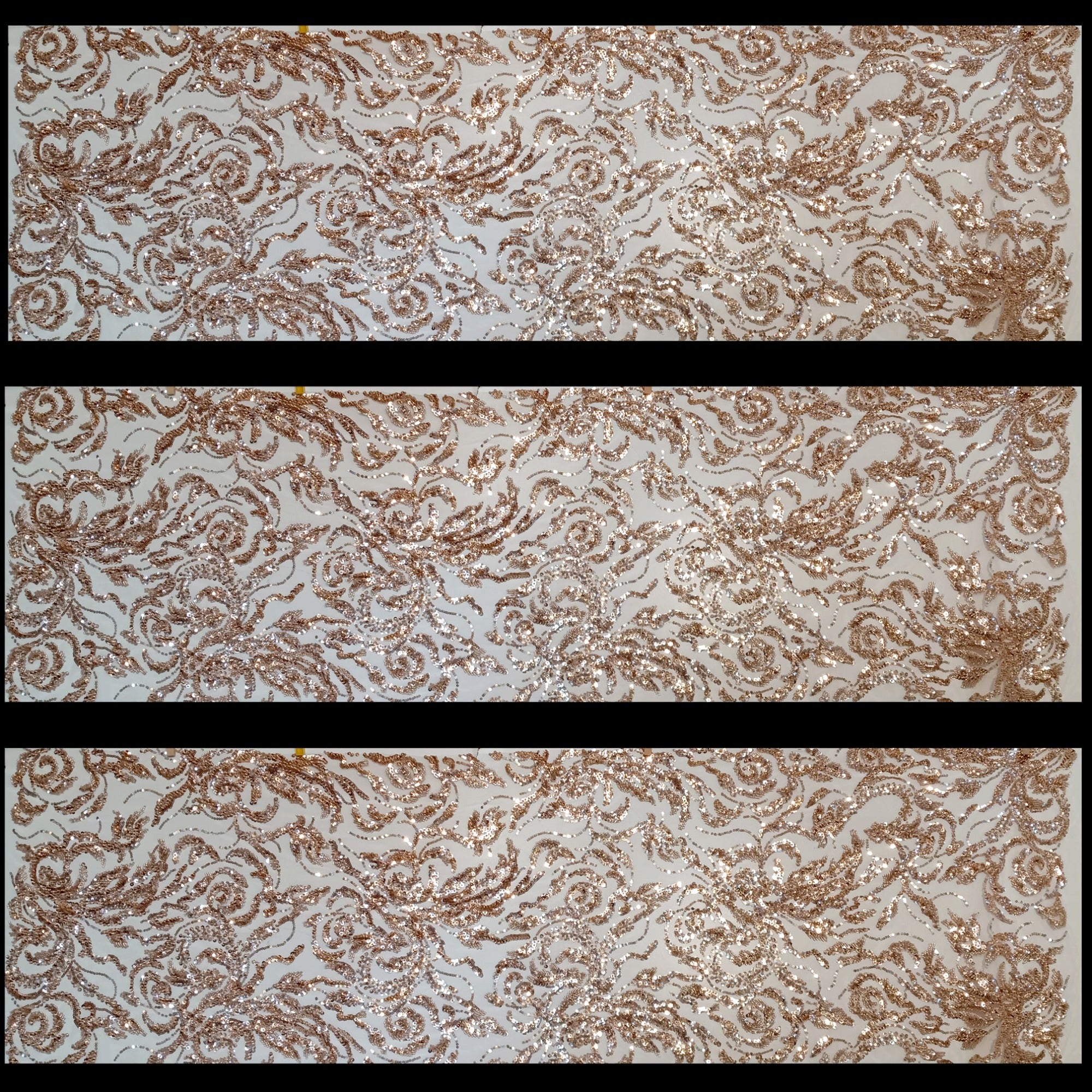 Beaded & Sequined Lace Fabric Embroidered on 100% Polyester Net Mesh | Lace USA - GD-30