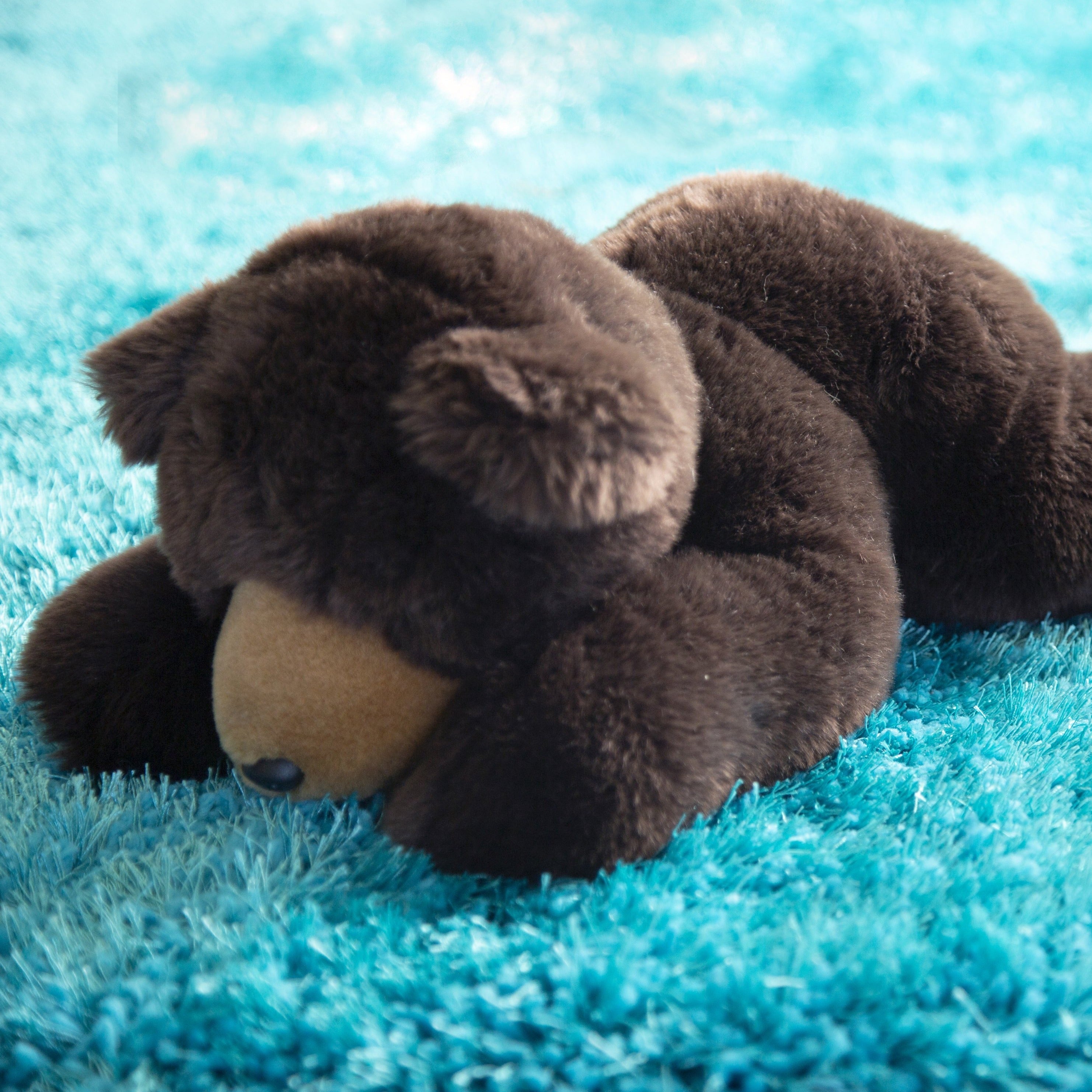 Turquoise Solid Shag Area Rug/Carpet - Crafted from 100% Polyester, Plush Fluffy Shine, Thick and Thin Yarns Design