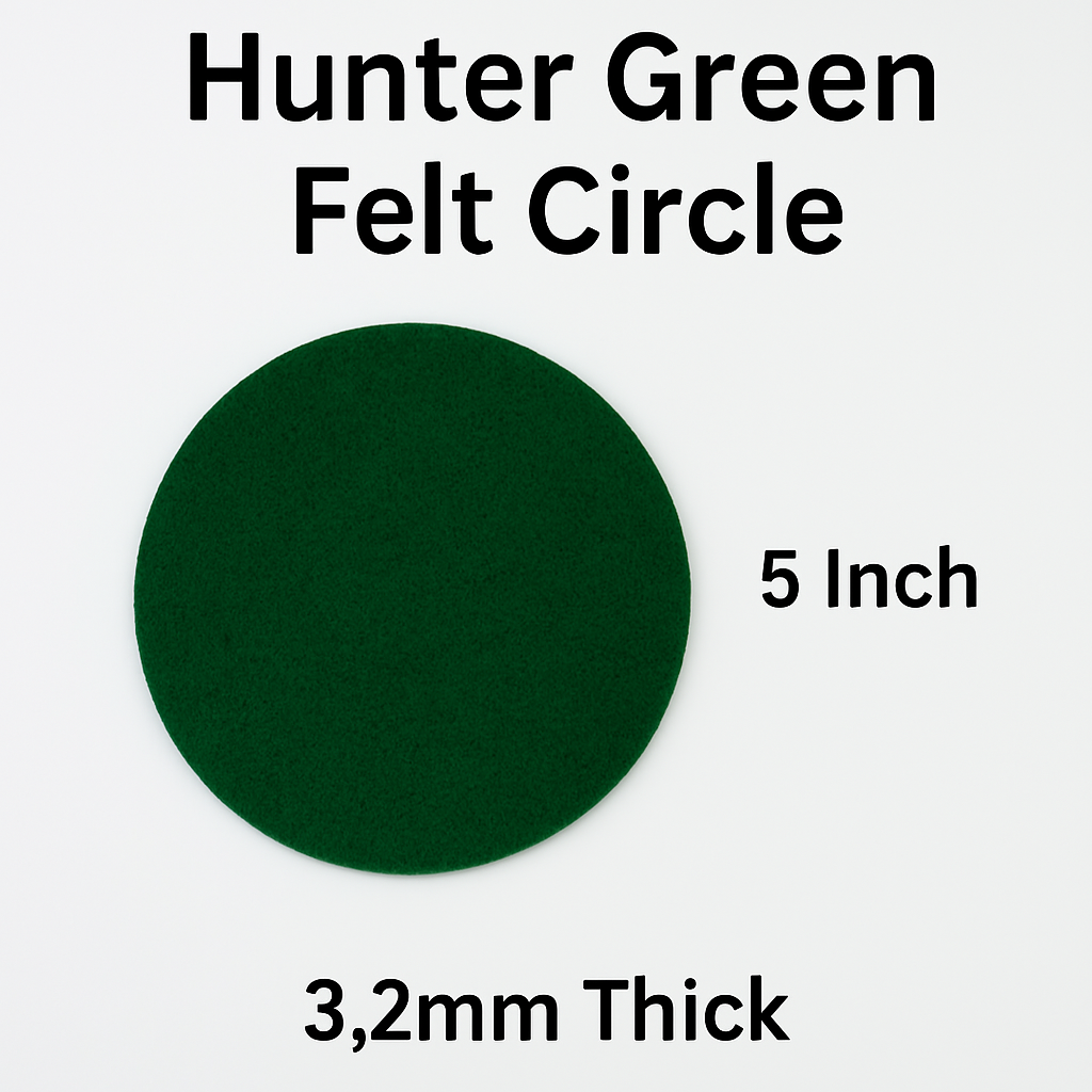 3.2mm Thick Premium Felt Circle – 5 Inch – (Pack of 5) – Multiple Colors