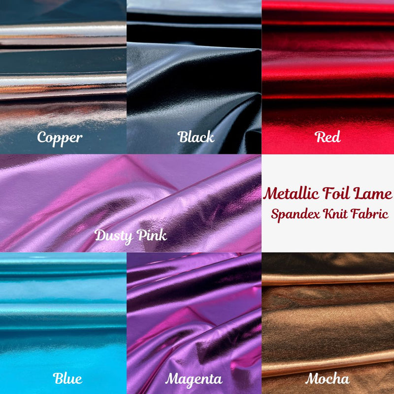 Foil Spandex Fabric – Metallic Lame 4-Way Stretch Knit by the Yard