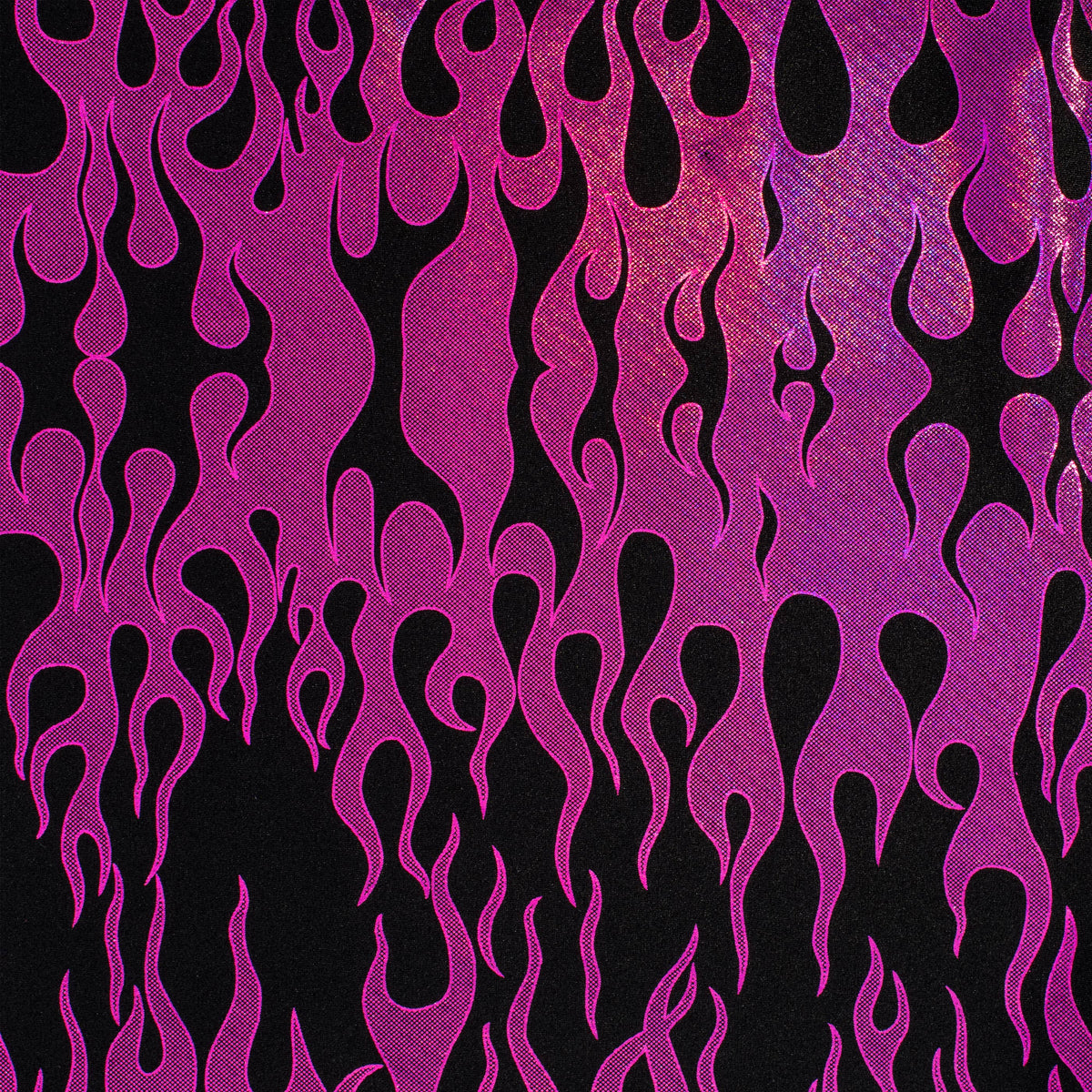 Flame Luminous Foil 4-Way Nylon Spandex Stretch Fabric| Spandex Palace