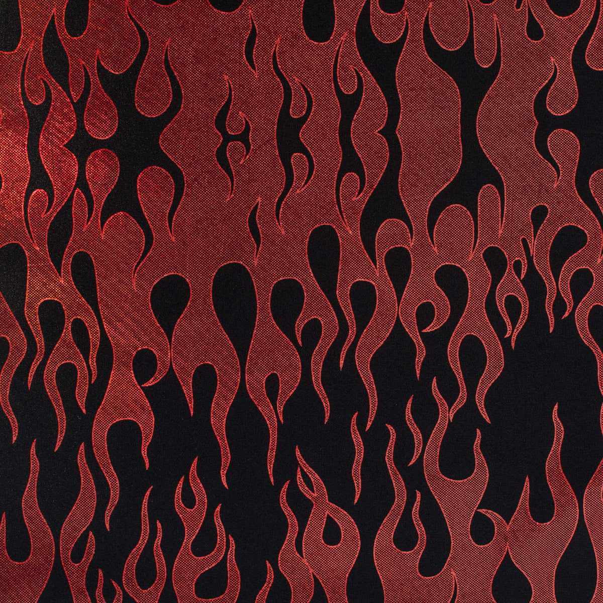 Flame Luminous Foil 4-Way Nylon Spandex Stretch Fabric| Spandex Palace