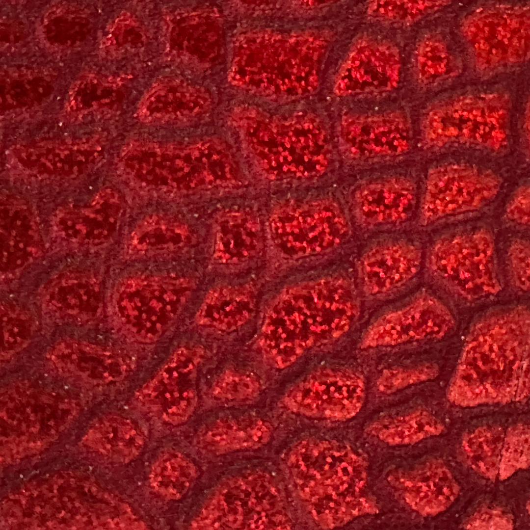 Giraffe Embossed Hologram Velvet Poly Stretch Fabric | Spandex palace