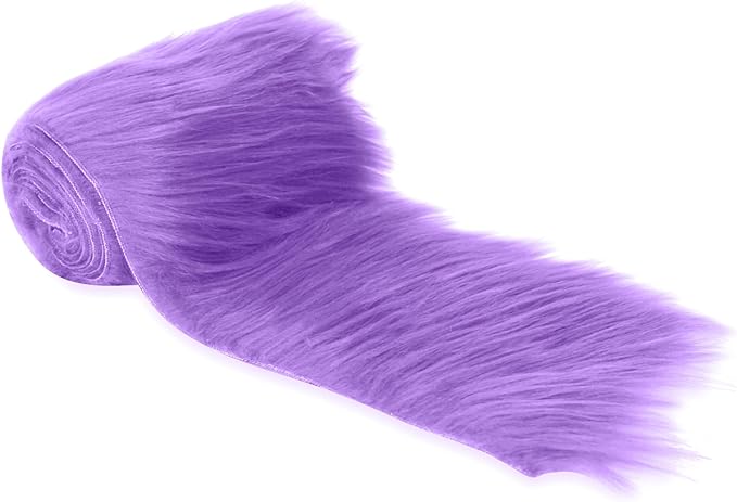 Mohair Shaggy Faux Fur Fabric - Lavender Pre Cut Strips | Trim Ribbon