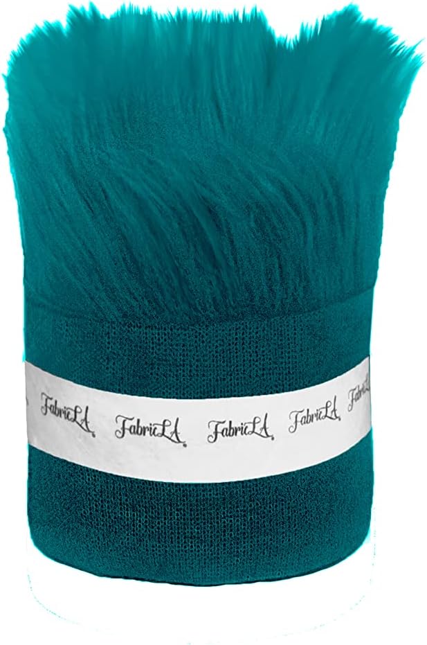 Faux Fur Fabric Strips 60" – Dark Turquoise Trim Ribbon | DIY Craft