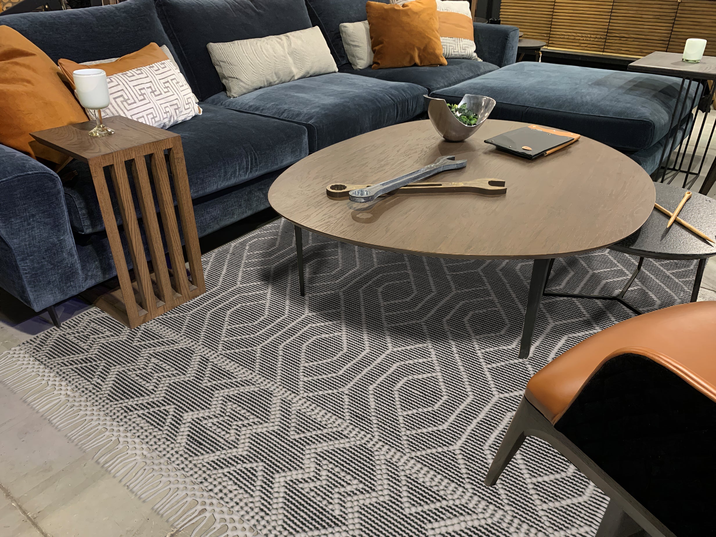Natural Wool Blend Bohemian Design Rug