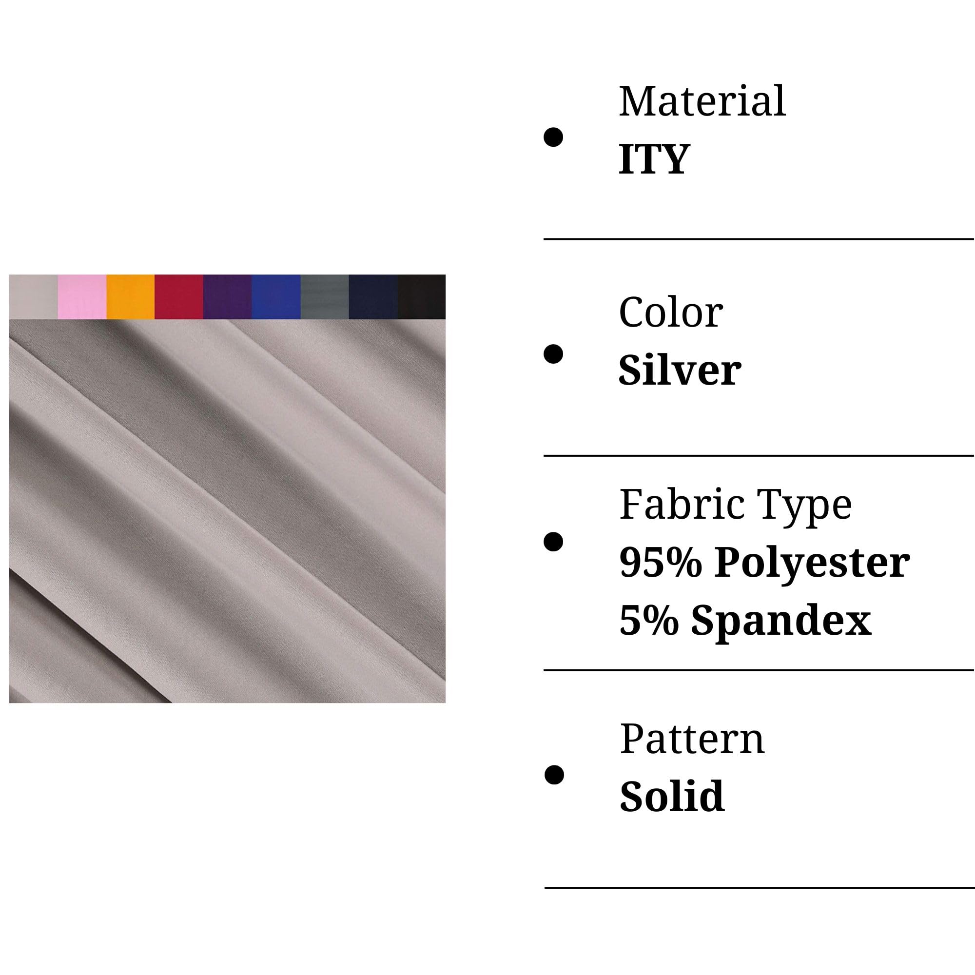 ITY Polyester Spandex Knit Fabric | Silver