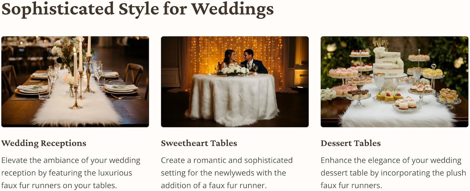 Faux Fur Table Runners – Elegant Decor for Every Occasion - Black