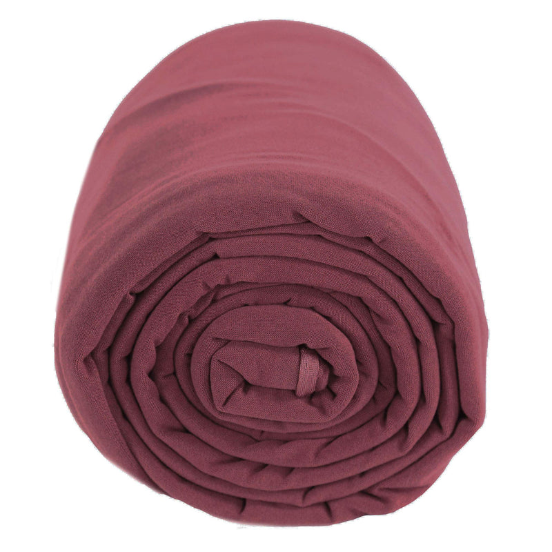 DTY Double Brushed Polyester Spandex Knit Fabric | Marsala