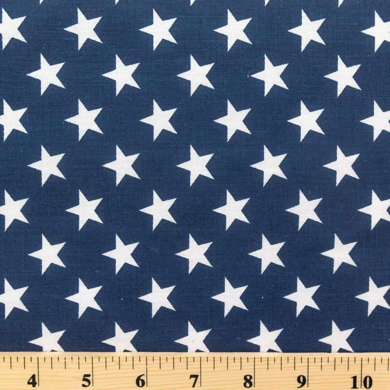 Patriotic Star Print Poly Cotton Fabric