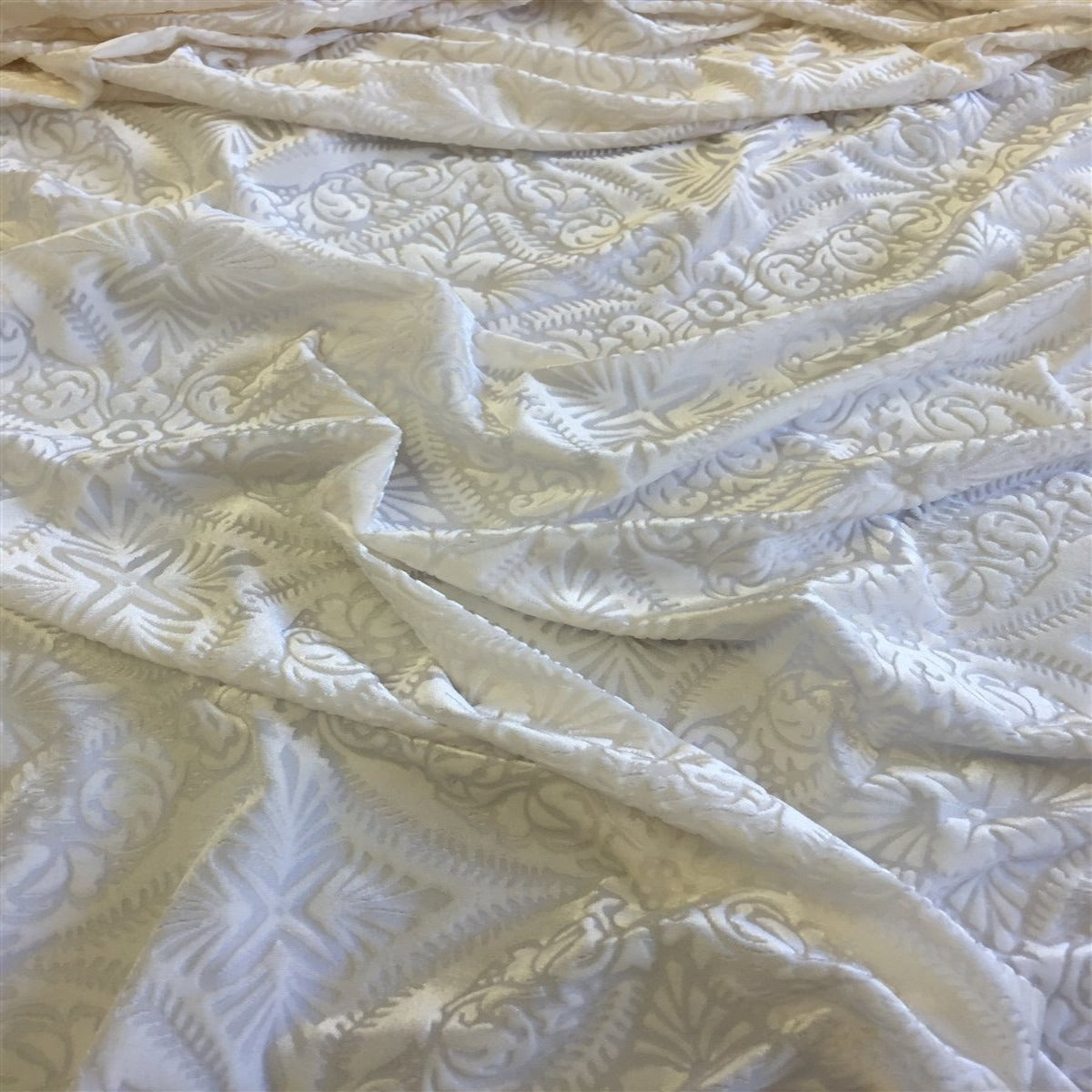 Lili Damask Burnout Stretch Velvet Fabric