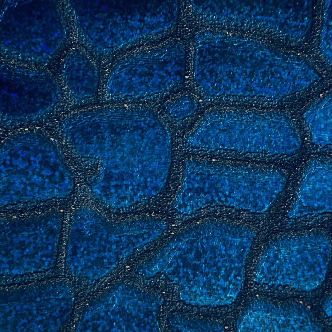Giraffe Embossed Hologram Velvet Poly Stretch Fabric | Spandex palace