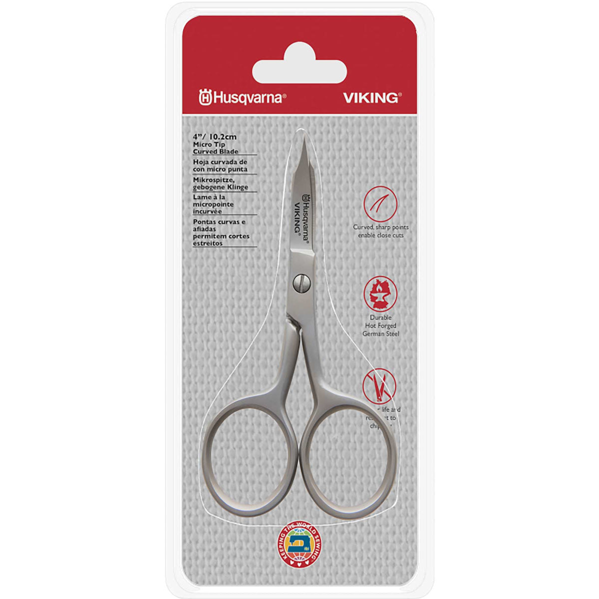HUSQVARNA® VIKING® 4in/10.2cm Micro Tip Curved Blade Scissor