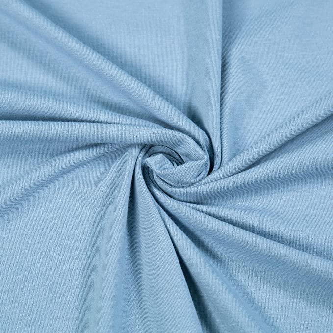 Cotton Spandex Jersey Knit Fabric – 10 oz 4-Way Stretch | Dusty Blue