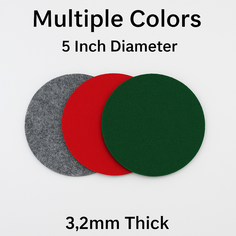 5 inch Thick Acrylic Felt Circles 3.2mm pack of 5 multi color