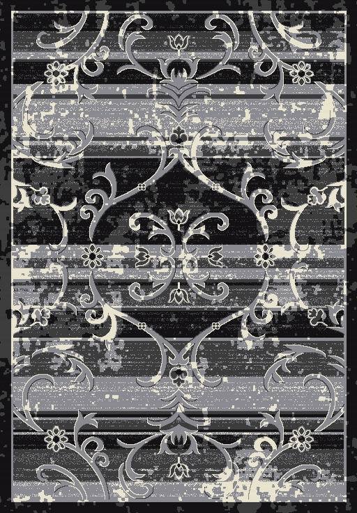 Durable 5x7  Plush Southern Style Black Gray Area Rug Carpet