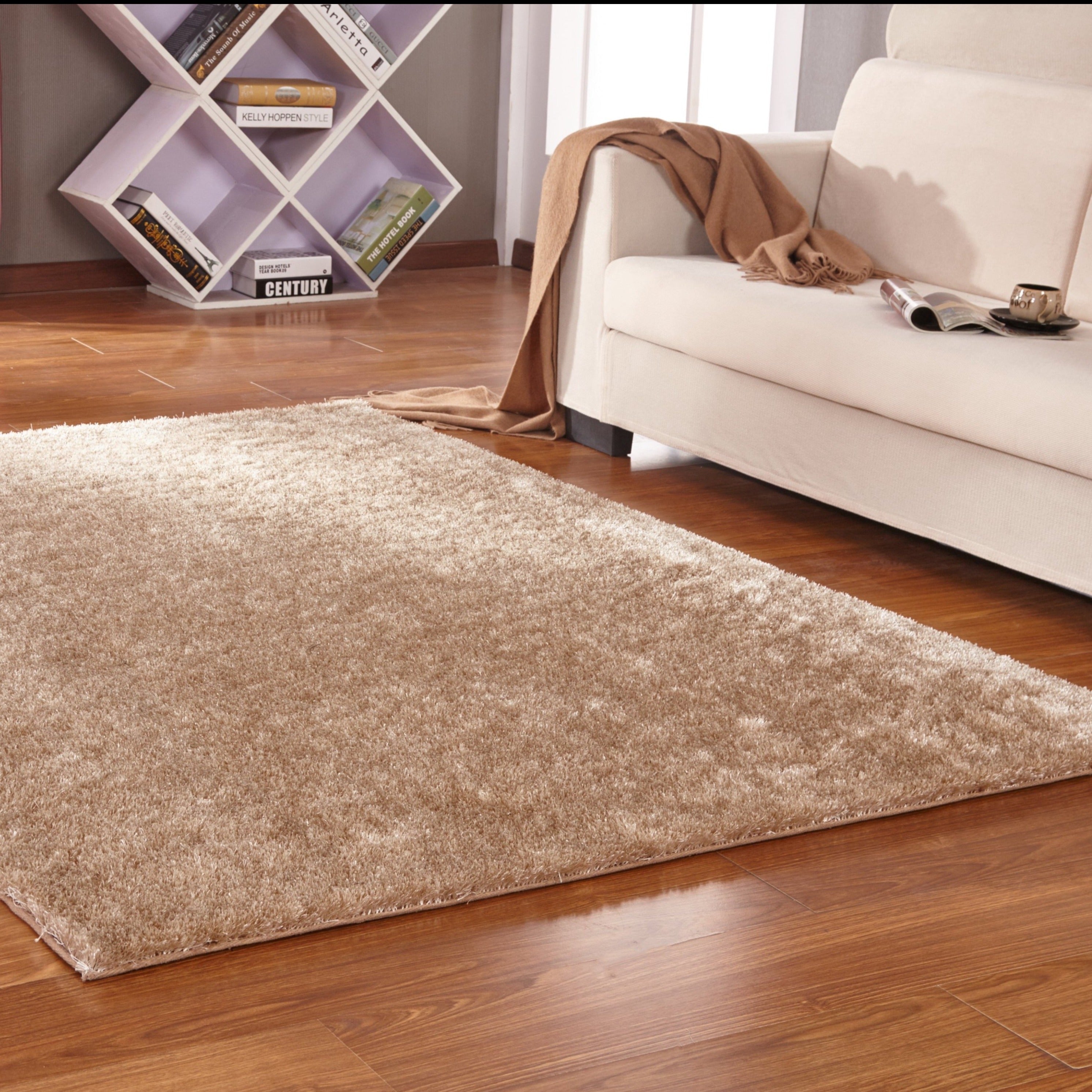 Soft Vibrant Shimmery Cozy Fluffy Plush Shag Area Rug/Carpet - Amore Collection
