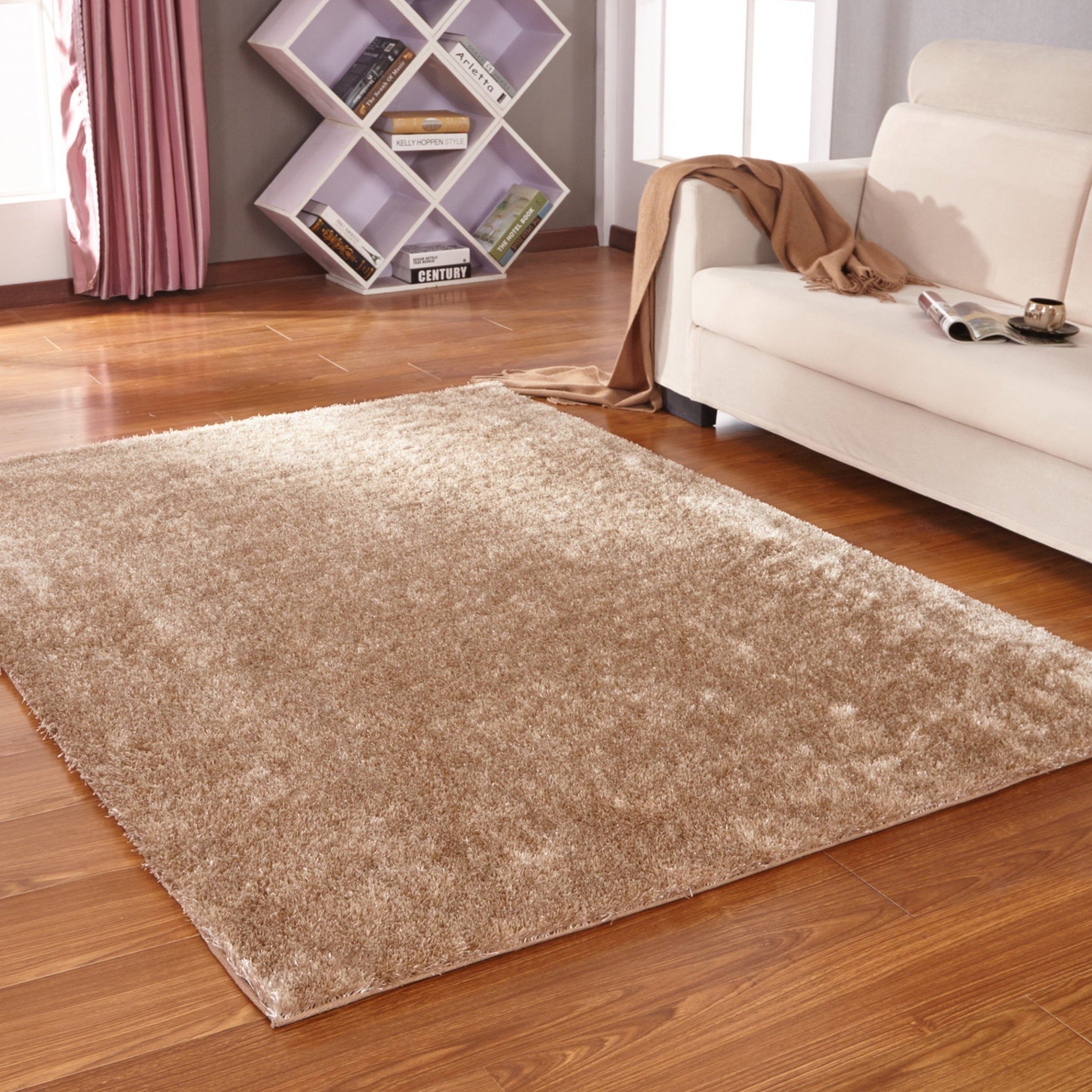 Soft Vibrant Shimmery Cozy Fluffy Plush Shag Area Rug/Carpet - Amore Collection