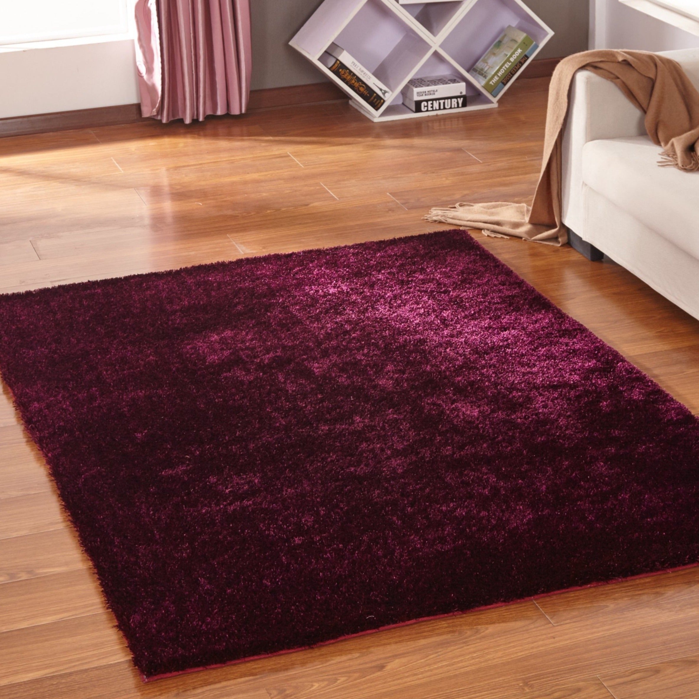 Soft Vibrant Shimmery Cozy Fluffy Plush Shag Area Rug/Carpet - Amore Collection