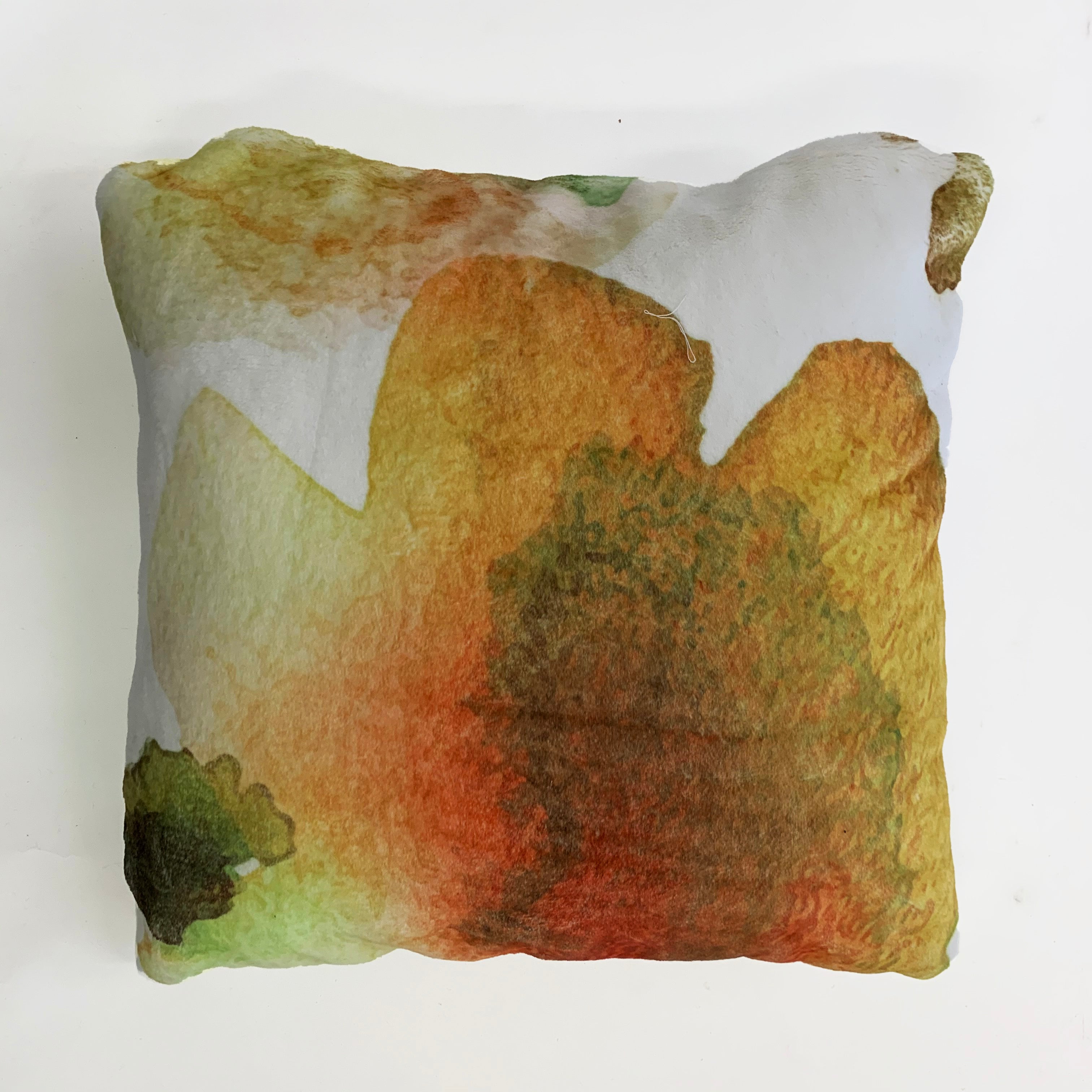 Soft Cozy Fuzzy Faux Fur Mosaic Floral Print Pillow