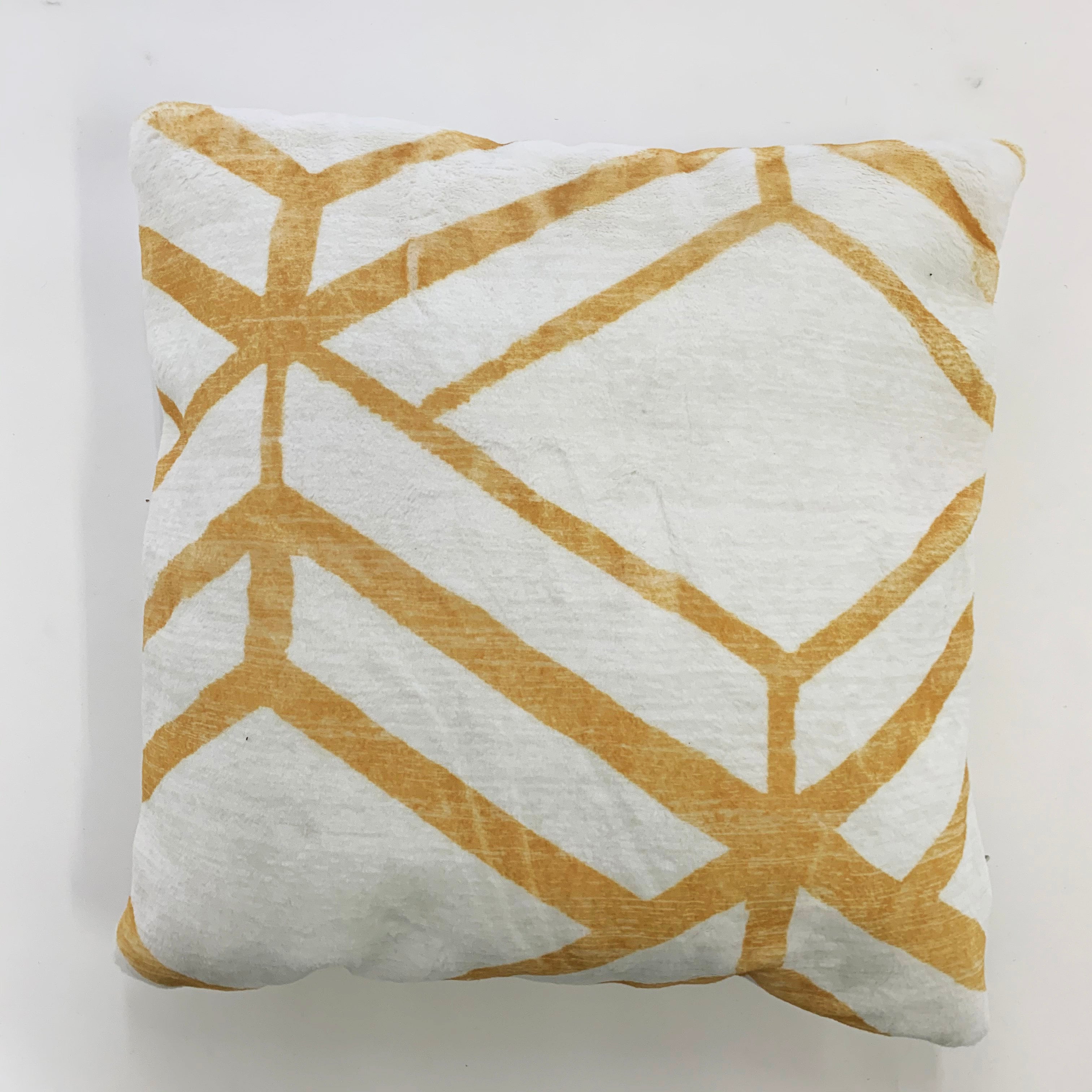 Soft Cozy Fuzzy Faux Fur Mosaic Floral Print Pillow