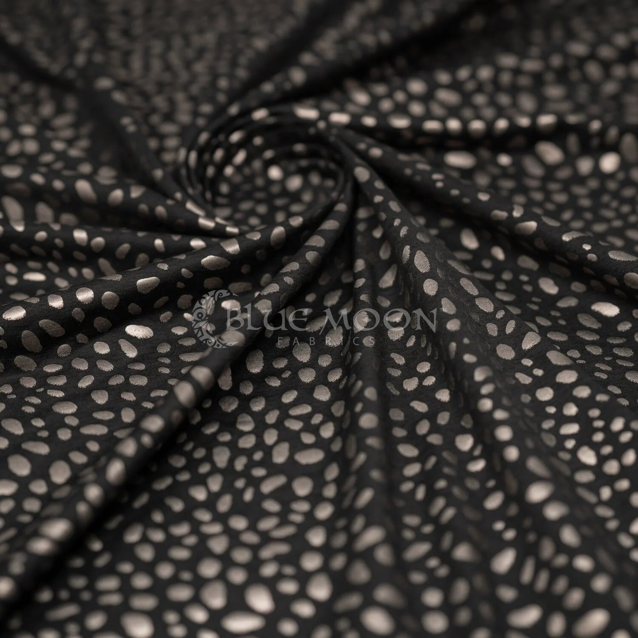 Abstract Animal Foiled EcoDelish Double Peached Melange Fabric