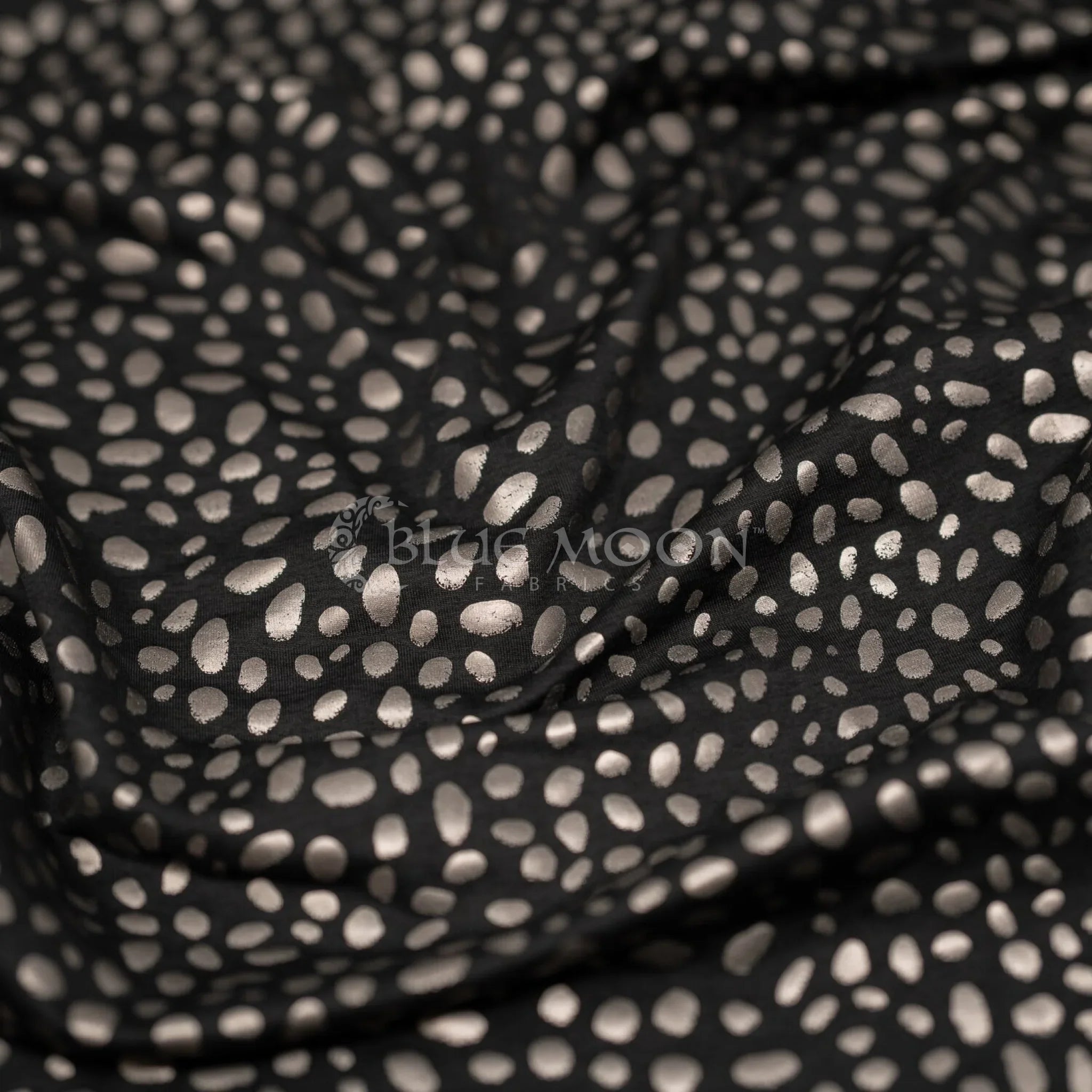 Abstract Animal Foiled EcoDelish Double Peached Melange Fabric