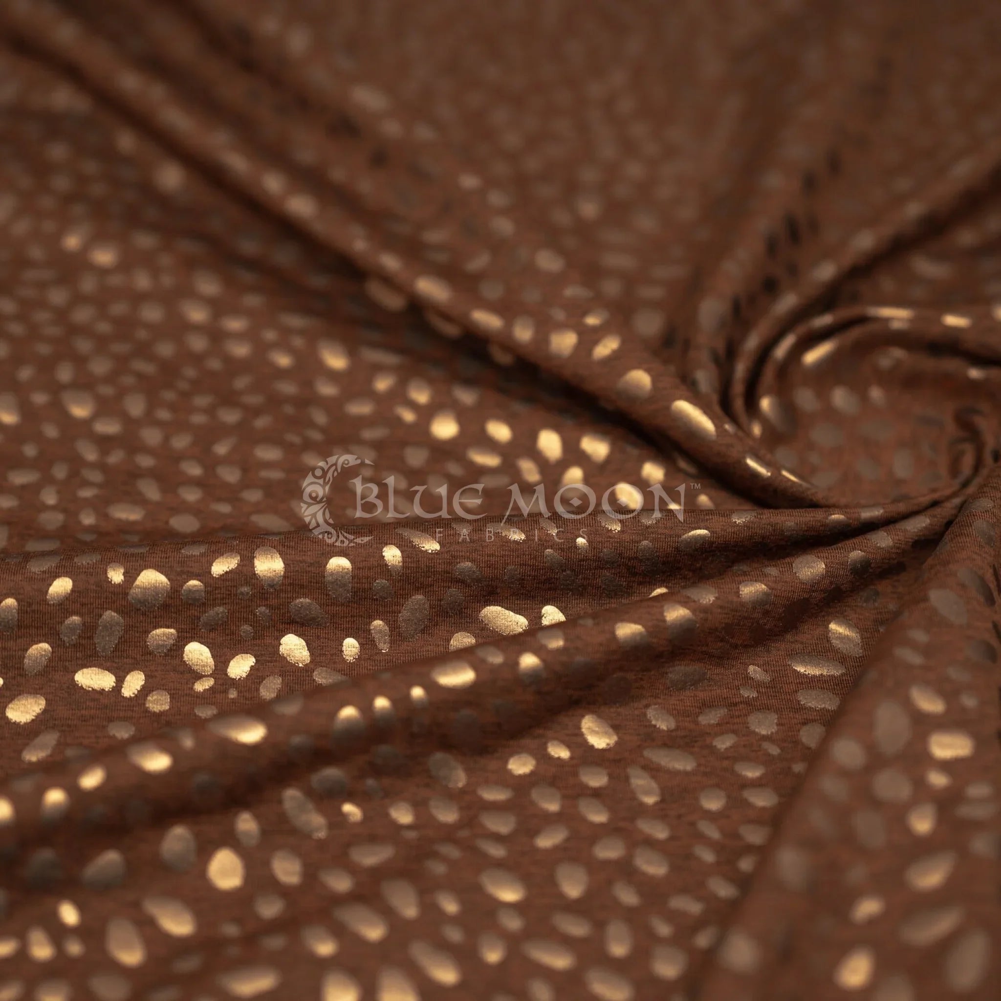 Abstract Animal Foiled EcoDelish Double Peached Melange Fabric